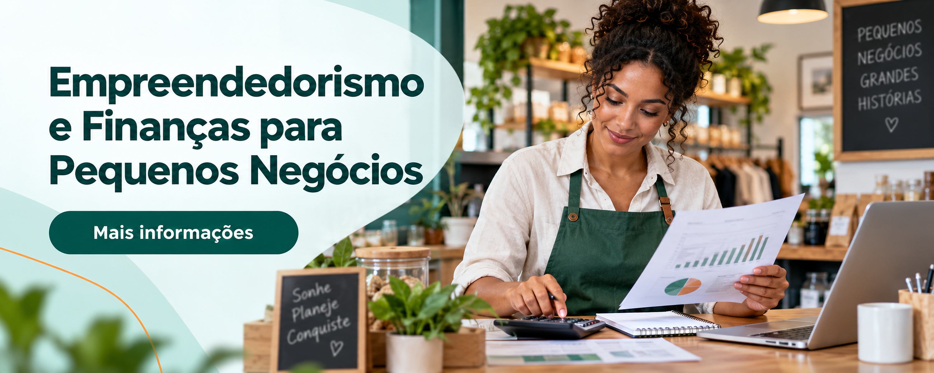 Divulgação do curso Empreendedorismo e Finanças para Pequenos Negócios